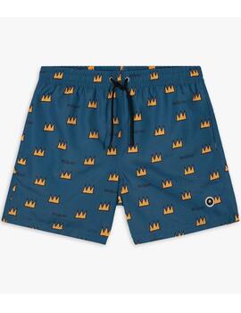 Bañador Jimmy Lion Basquiat Crown Azul hombre