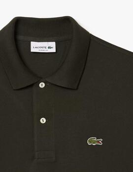 Polo Lacoste cuello canale m/c Verde Oliva hombre