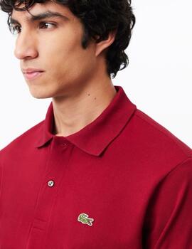 Polo Lacoste cuello canale m/c Granate hombre