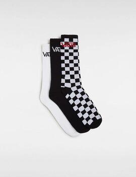 Calcetines Vans Classic Crew Negros/Blancos unisex