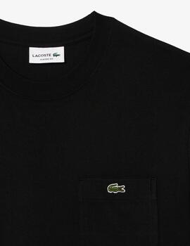 Camiseta Lacoste c/bolsillo Negra hombre