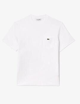 Camiseta Lacoste Blanca c /bolsillo hombre