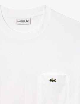 Camiseta Lacoste Blanca c /bolsillo hombre