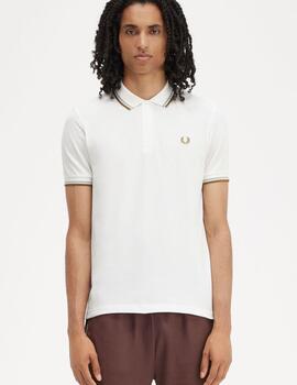 Polo Fred Perry Twin Tipped Crudo/Verde agua hombre