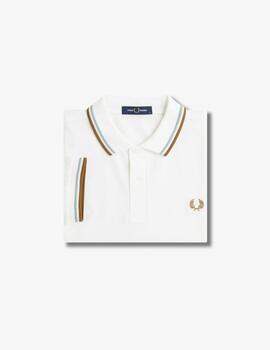 Polo Fred Perry Twin Tipped Crudo/Verde agua hombre