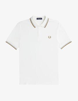 Polo Fred Perry Twin Tipped Crudo/Verde agua hombre