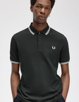 Polo Fred Perry Twin Tipped Verde hombre