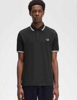 Polo Fred Perry Twin Tipped Verde hombre