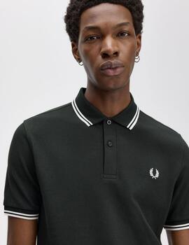 Polo Fred Perry Twin Tipped Verde hombre