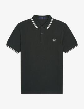 Polo Fred Perry Twin Tipped Verde hombre