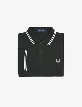 Polo Fred Perry Twin Tipped Verde hombre