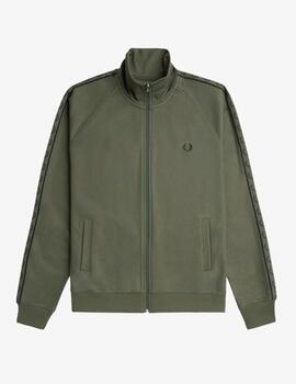 Sudadera Fred Perry Contrast Tape Verde Oliva hombre