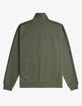 Sudadera Fred Perry Contrast Tape Verde Oliva hombre