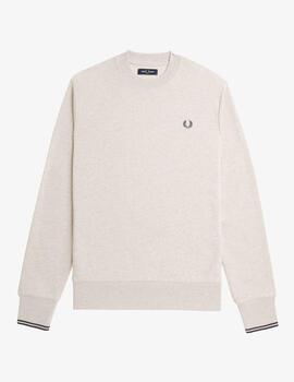 Sudadera Fred Perry Crew Neck Beige hombre