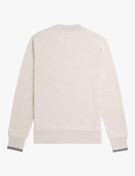 Sudadera Fred Perry Crew Neck Beige hombre