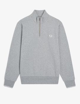 Sudadera Fred Perry Half Zip Gris Claro hombre