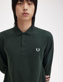 Polo Fred Perry Ls Plain Verde Botella hombre