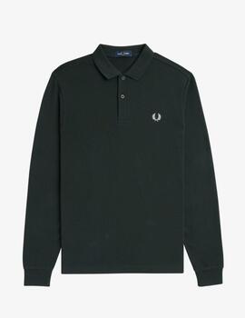 Polo Fred Perry Ls Plain Verde Botella hombre