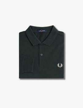 Polo Fred Perry Ls Plain Verde Botella hombre