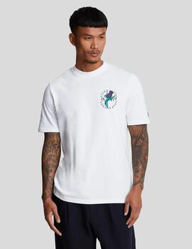 Camiseta Lyle&Scott Thistle Flora Print Blanca hombre