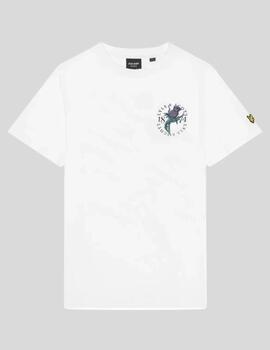 Camiseta Lyle&Scott Thistle Flora Print Blanca hombre