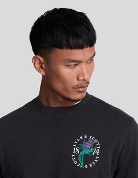 Sudadera Lyle&Scott Thistle Flora Printed Negra hombre