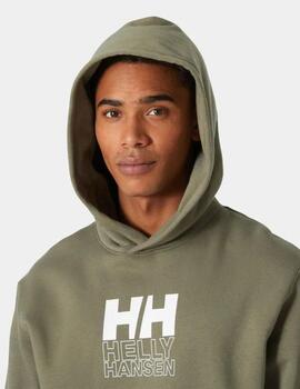 Sudadera HH Fleece Graphic hoodie Verde Oliva hombe