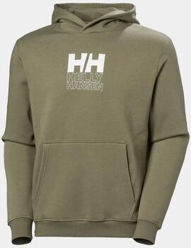 Sudadera HH Fleece Graphic hoodie Verde Oliva hombe