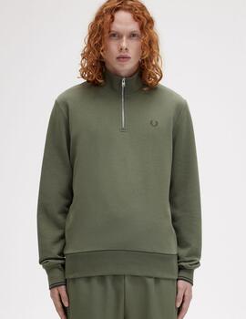 Jersey Fred Perry Half Zip Verde Oliva hombre