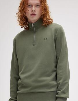 Jersey Fred Perry Half Zip Verde Oliva hombre