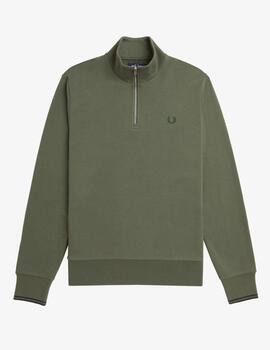 Jersey Fred Perry Half Zip Verde Oliva hombre