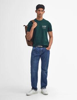 Camiseta Barbour Script Graphic Verde Botella hombre