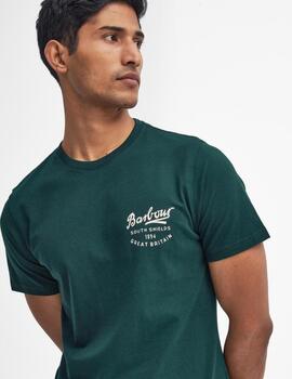 Camiseta Barbour Script Graphic Verde Botella hombre