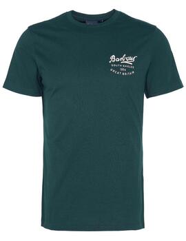 Camiseta Barbour Script Graphic Verde Botella hombre