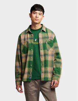 Camisa Penfield Brushed Tostado/Verde hombre