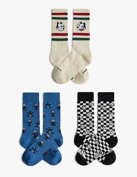 Calcetines Pack-3 Jimmy Lion Felix The Cat unisex