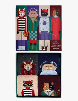 Calcetines Pack-4 Jimmy Lion Cat Nights mujer