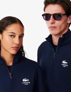 Sudadera Lacoste Azul zip unisex