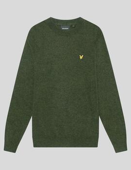 Jersey Lyle & Scott cuello redondo Verde Botella hombre