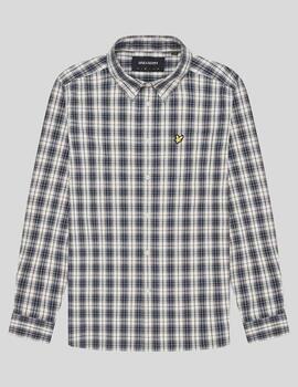 Camisa Lyle&Scott Washed Check Beige/Marina