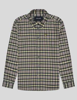 Camisa Lyle&Scott Flannel Check Tostado/Verde hombre