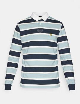 Polos Lyle&Scott Stripe Rugby Rayas Azul Hombre