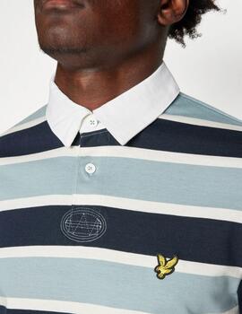 Polos Lyle&Scott Stripe Rugby Rayas Azul Hombre